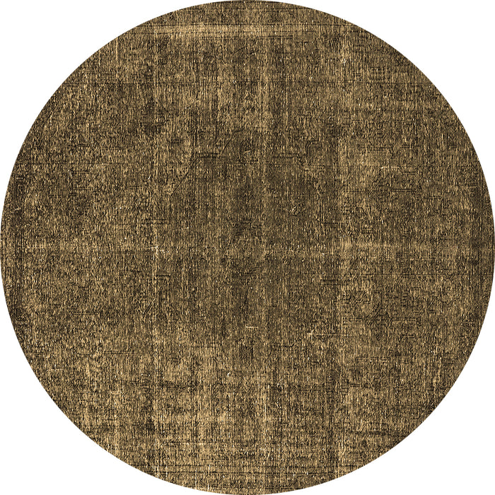 Round Machine Washable Oriental Brown Industrial Rug, wshurb1022brn