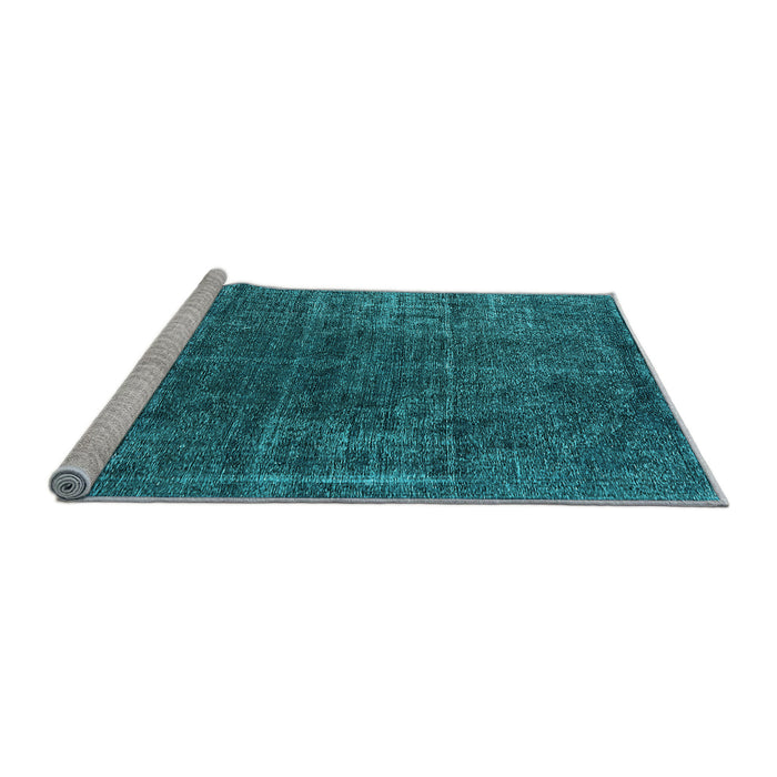 Sideview of Machine Washable Oriental Light Blue Industrial Rug, wshurb1022lblu