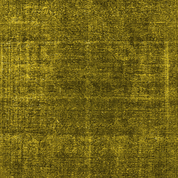 Machine Washable Oriental Yellow Industrial Rug, wshurb1022yw