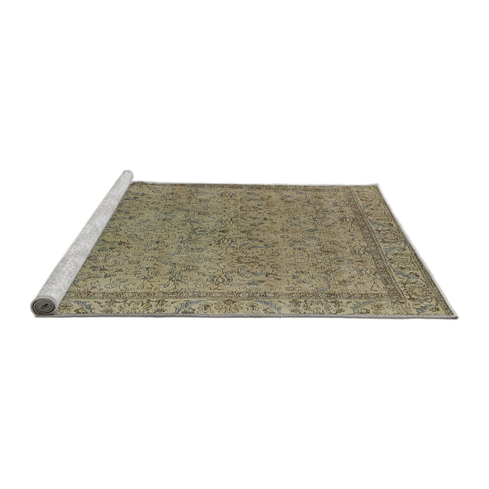 Sideview of Machine Washable Industrial Modern Brown Rug, wshurb1023