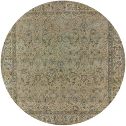 Round Mid-Century Modern Brown Oriental Rug, urb1023