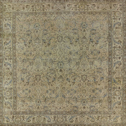 Square Mid-Century Modern Brown Oriental Rug, urb1023