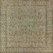 Square Mid-Century Modern Brown Oriental Rug, urb1023