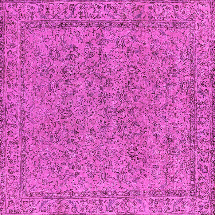 Square Machine Washable Oriental Pink Industrial Rug, wshurb1023pnk