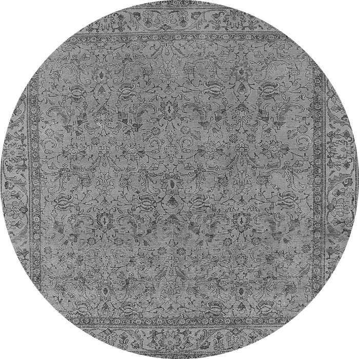Round Oriental Gray Industrial Rug, urb1023gry