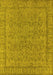 Machine Washable Oriental Yellow Industrial Rug, wshurb1023yw