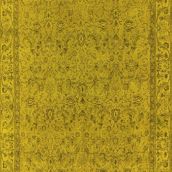 Machine Washable Oriental Yellow Industrial Rug, wshurb1023yw