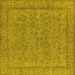 Square Oriental Yellow Industrial Rug, urb1023yw