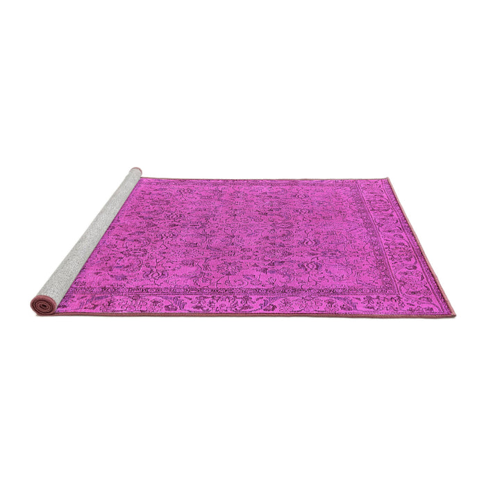 Sideview of Machine Washable Oriental Pink Industrial Rug, wshurb1023pnk