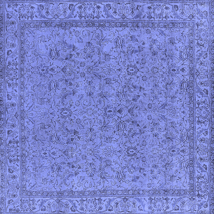 Square Oriental Blue Industrial Rug, urb1023blu