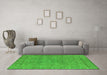 Machine Washable Oriental Green Industrial Area Rugs in a Living Room,, wshurb1023grn
