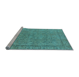 Sideview of Machine Washable Oriental Light Blue Industrial Rug, wshurb1023lblu
