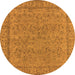 Round Oriental Orange Industrial Rug, urb1023org