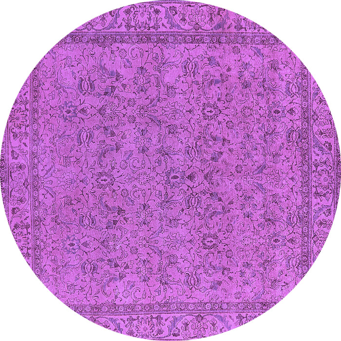 Round Machine Washable Oriental Purple Industrial Area Rugs, wshurb1023pur
