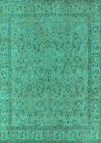 Oriental Turquoise Industrial Rug, urb1023turq