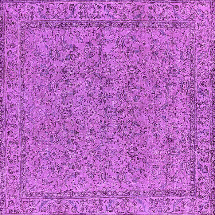 Square Machine Washable Oriental Purple Industrial Area Rugs, wshurb1023pur