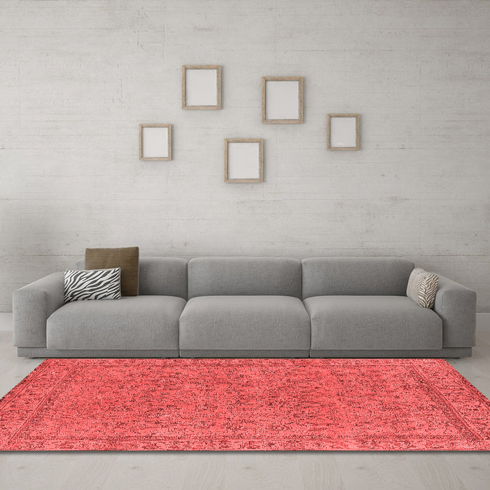 Industrial Red Washable Rugs