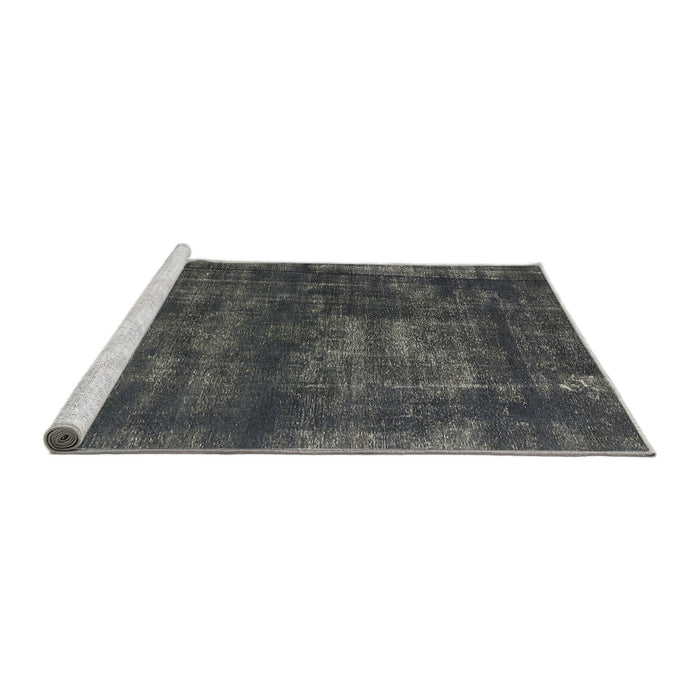 Sideview of Machine Washable Industrial Modern Light Black Rug, wshurb1024