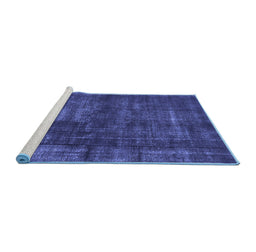 Sideview of Machine Washable Oriental Blue Industrial Rug, wshurb1024blu