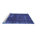 Sideview of Machine Washable Oriental Blue Industrial Rug, wshurb1024blu