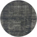 Round Mid-Century Modern Light Black Oriental Rug, urb1024