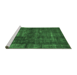 Sideview of Machine Washable Oriental Emerald Green Industrial Area Rugs, wshurb1024emgrn