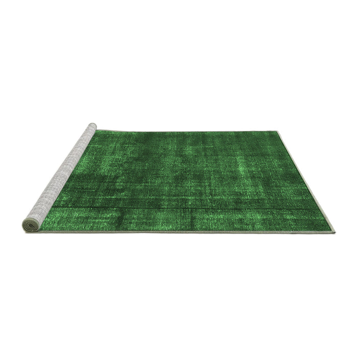 Sideview of Machine Washable Oriental Emerald Green Industrial Area Rugs, wshurb1024emgrn