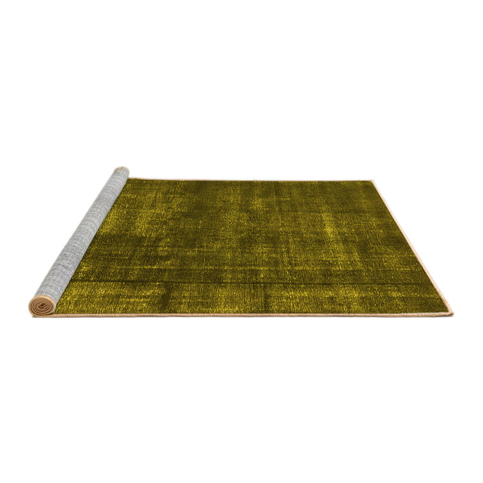 Sideview of Machine Washable Oriental Yellow Industrial Rug, wshurb1024yw