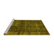 Sideview of Machine Washable Oriental Yellow Industrial Rug, wshurb1024yw