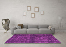 Machine Washable Oriental Pink Industrial Rug in a Living Room, wshurb1024pnk