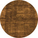 Round Machine Washable Oriental Orange Industrial Area Rugs, wshurb1024org