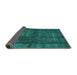 Sideview of Oriental Turquoise Industrial Rug, urb1024turq