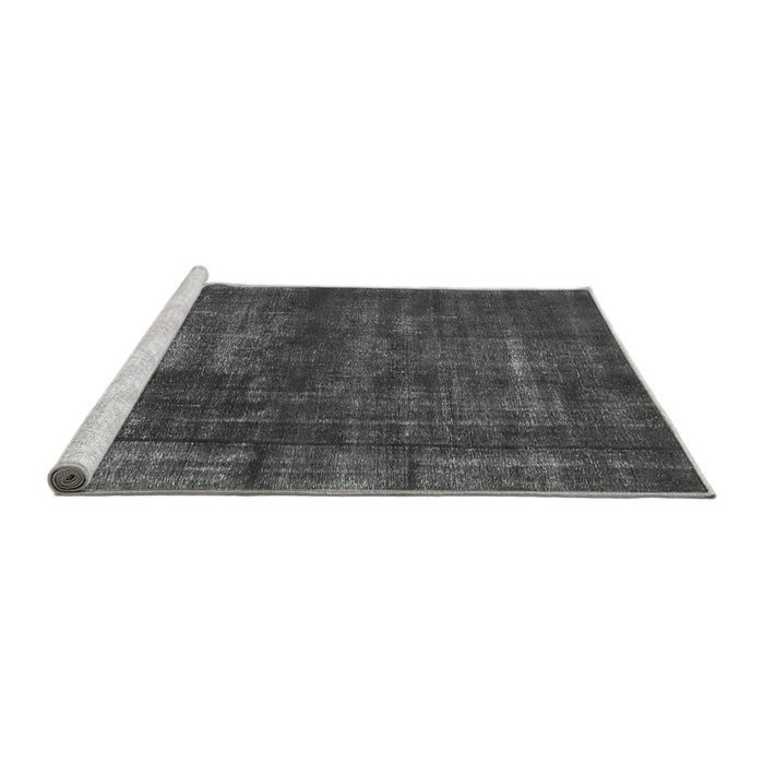 Sideview of Machine Washable Oriental Gray Industrial Rug, wshurb1024gry