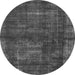 Round Oriental Gray Industrial Rug, urb1024gry