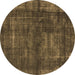 Round Oriental Brown Industrial Rug, urb1024brn