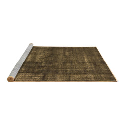Sideview of Machine Washable Oriental Brown Industrial Rug, wshurb1024brn