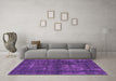 Machine Washable Oriental Purple Industrial Area Rugs in a Living Room, wshurb1024pur