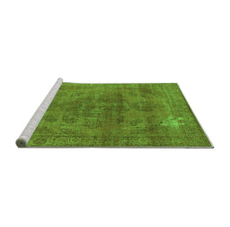Sideview of Machine Washable Oriental Green Industrial Area Rugs, wshurb1025grn