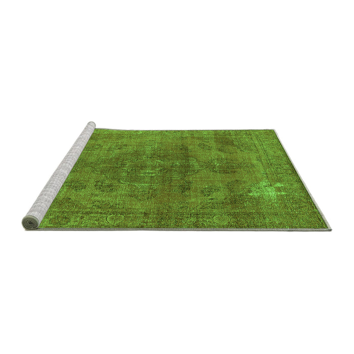 Sideview of Machine Washable Oriental Green Industrial Area Rugs, wshurb1025grn