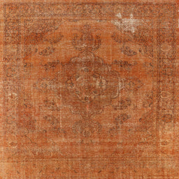 Square Mid-Century Modern Red Oriental Rug, urb1025