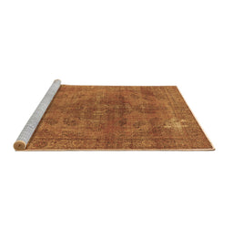 Sideview of Machine Washable Oriental Brown Industrial Rug, wshurb1025brn