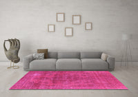 Machine Washable Oriental Pink Industrial Rug, wshurb1025pnk