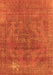 Machine Washable Oriental Orange Industrial Area Rugs, wshurb1025org