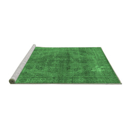 Sideview of Machine Washable Oriental Emerald Green Industrial Area Rugs, wshurb1025emgrn