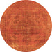 Round Oriental Orange Industrial Rug, urb1025org