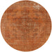 Round Mid-Century Modern Red Oriental Rug, urb1025