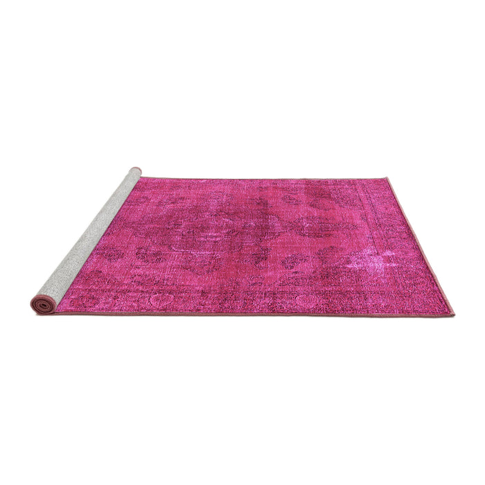 Sideview of Machine Washable Oriental Pink Industrial Rug, wshurb1025pnk