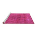 Sideview of Machine Washable Oriental Pink Industrial Rug, wshurb1025pnk