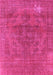 Machine Washable Oriental Pink Industrial Rug, wshurb1025pnk