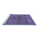 Sideview of Machine Washable Oriental Blue Industrial Rug, wshurb1025blu